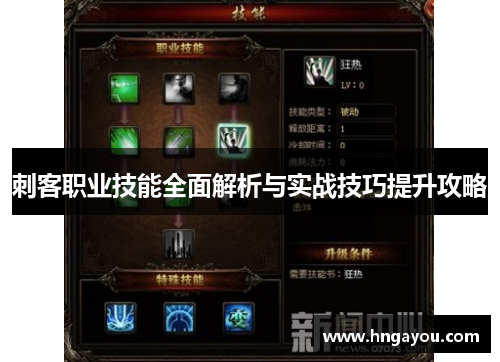 刺客职业技能全面解析与实战技巧提升攻略